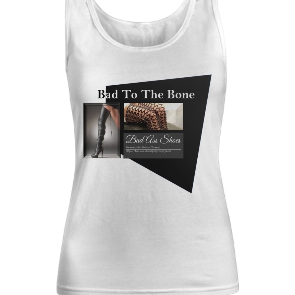 White Black Women's Bad To The Bone Logo Tank Top